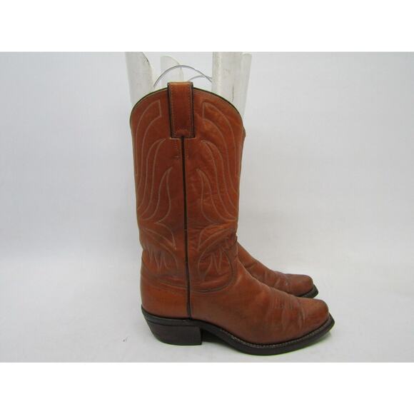 Justin Mens Size 7 D Brown Leather Cowboy Western Boots main image 5